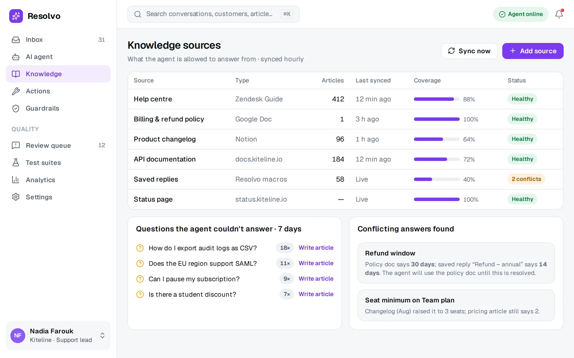 Resolvo web app screen 2